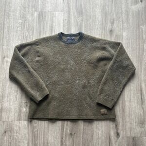 American Eagle Outfitters Womens XL Lambswool Blend Crewneck Sweater Olive Green